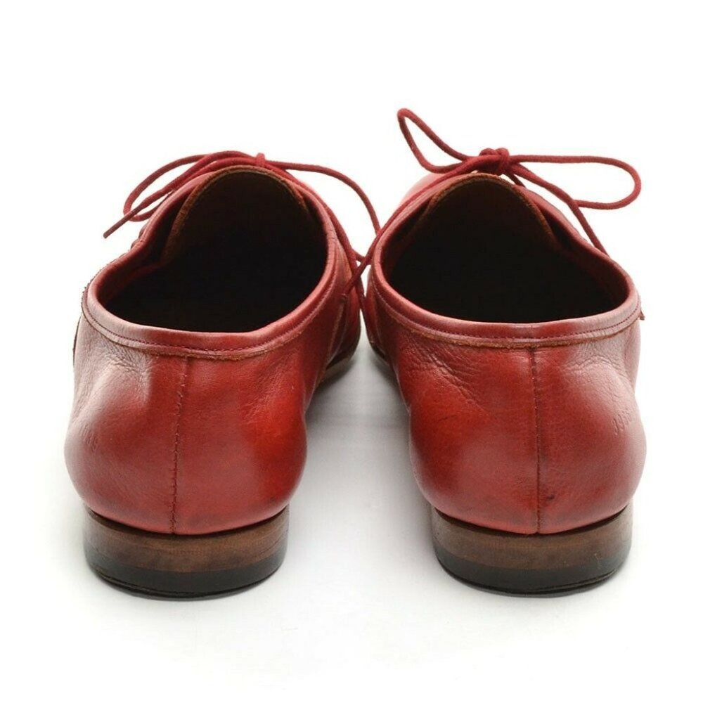 Common Projects Red Leather Plain Toe Oxfords 40 - image 4